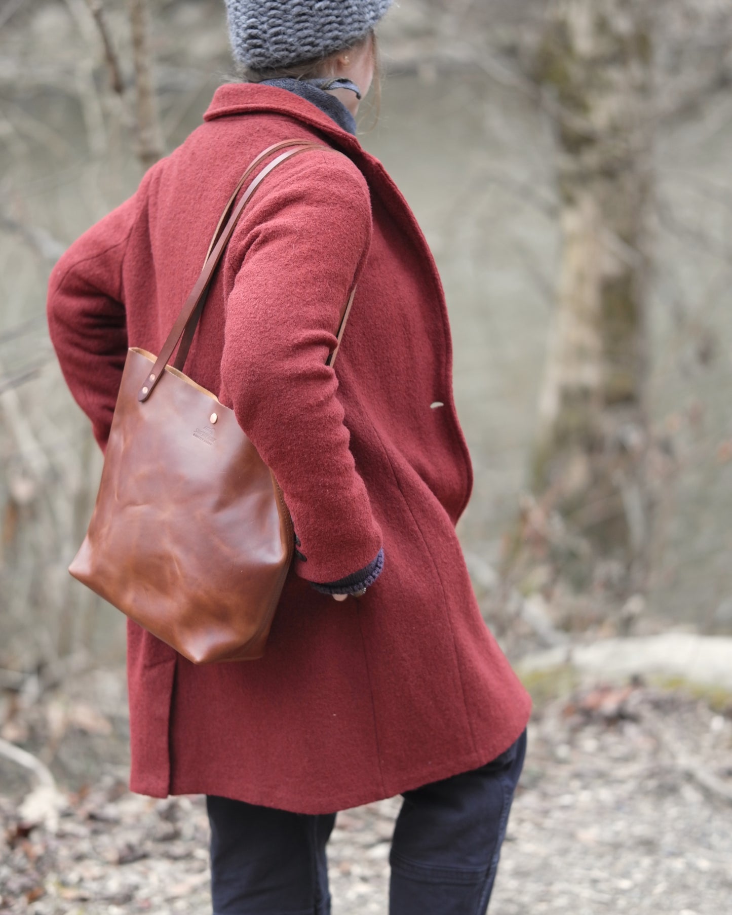 Station Tote - Brandy Shoulder
