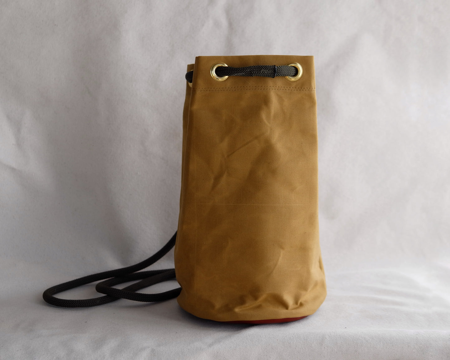 Bucket Bag in Tan Waxed Canvas