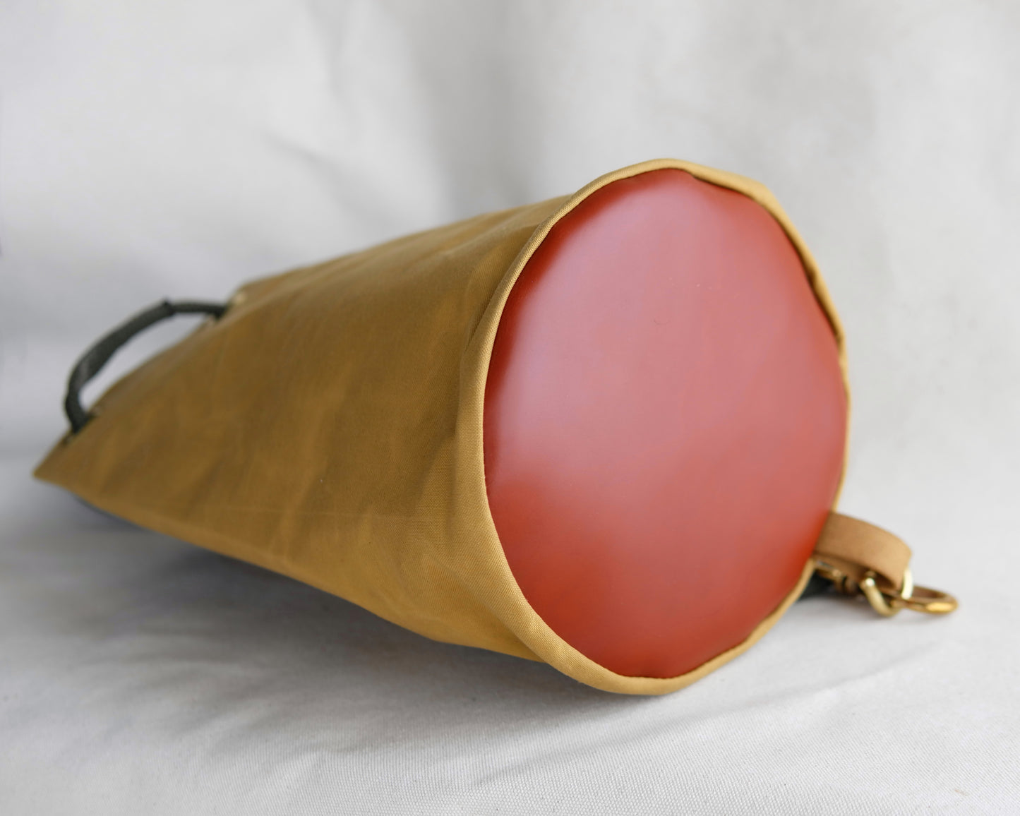 Bucket Bag in Tan Waxed Canvas