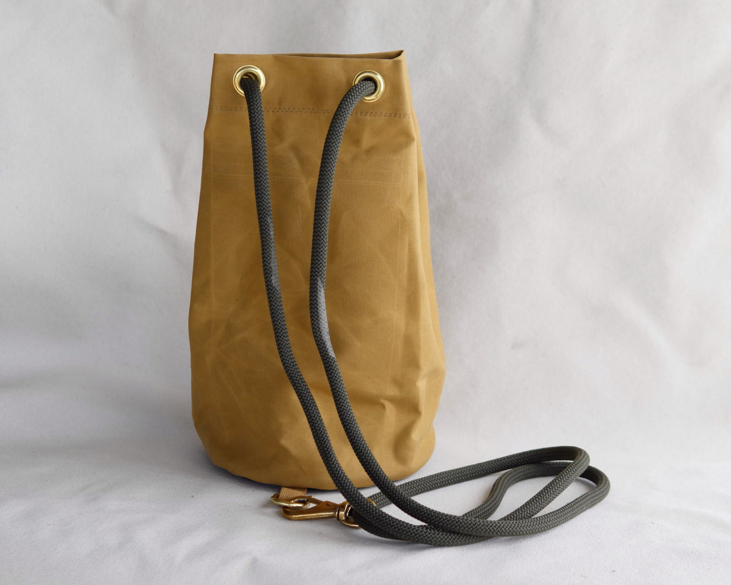 Bucket Bag in Tan Waxed Canvas