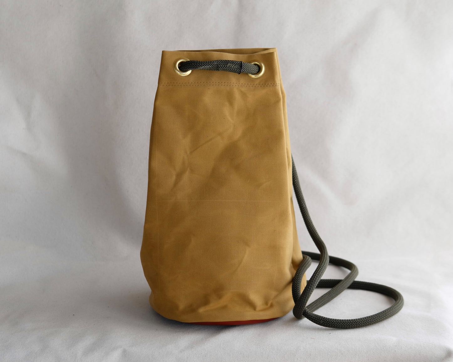 Bucket Bag in Tan Waxed Canvas