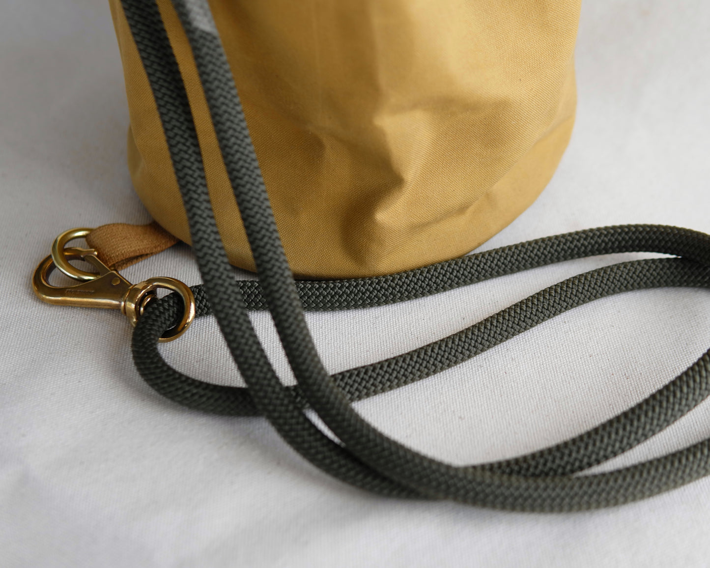 Bucket Bag in Tan Waxed Canvas