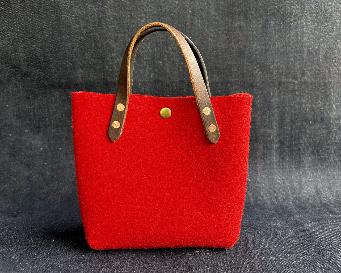 Mini Tote in Red Felt