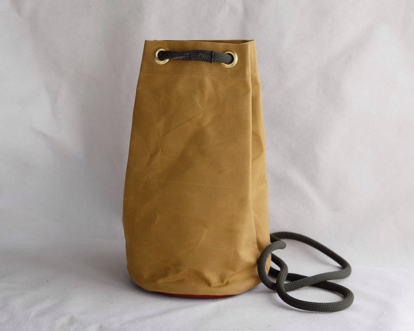 Bucket Bag in Tan Waxed Canvas