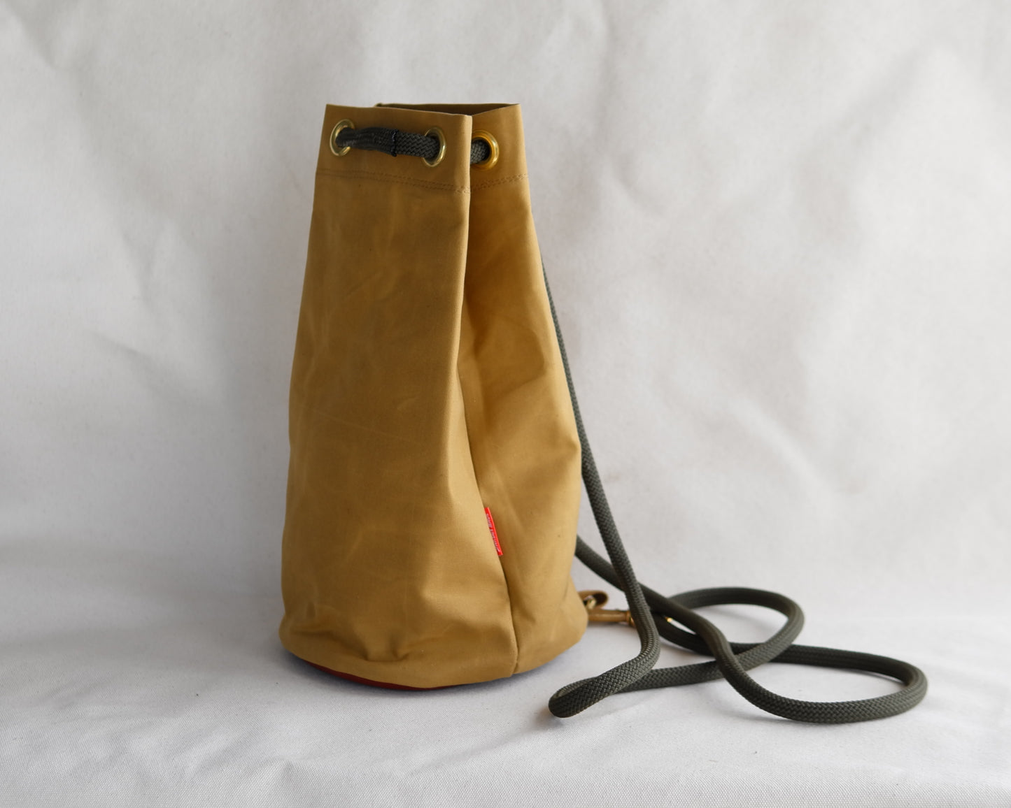 Bucket Bag in Tan Waxed Canvas