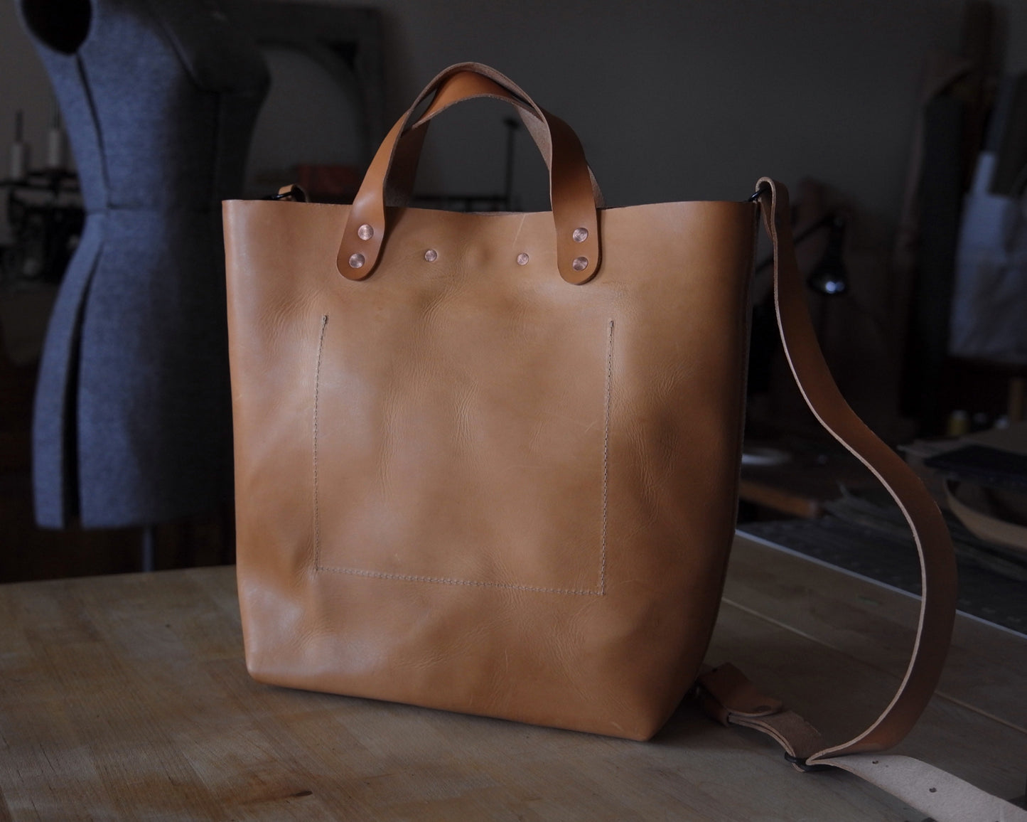 Station Tote - Natural Crossbody