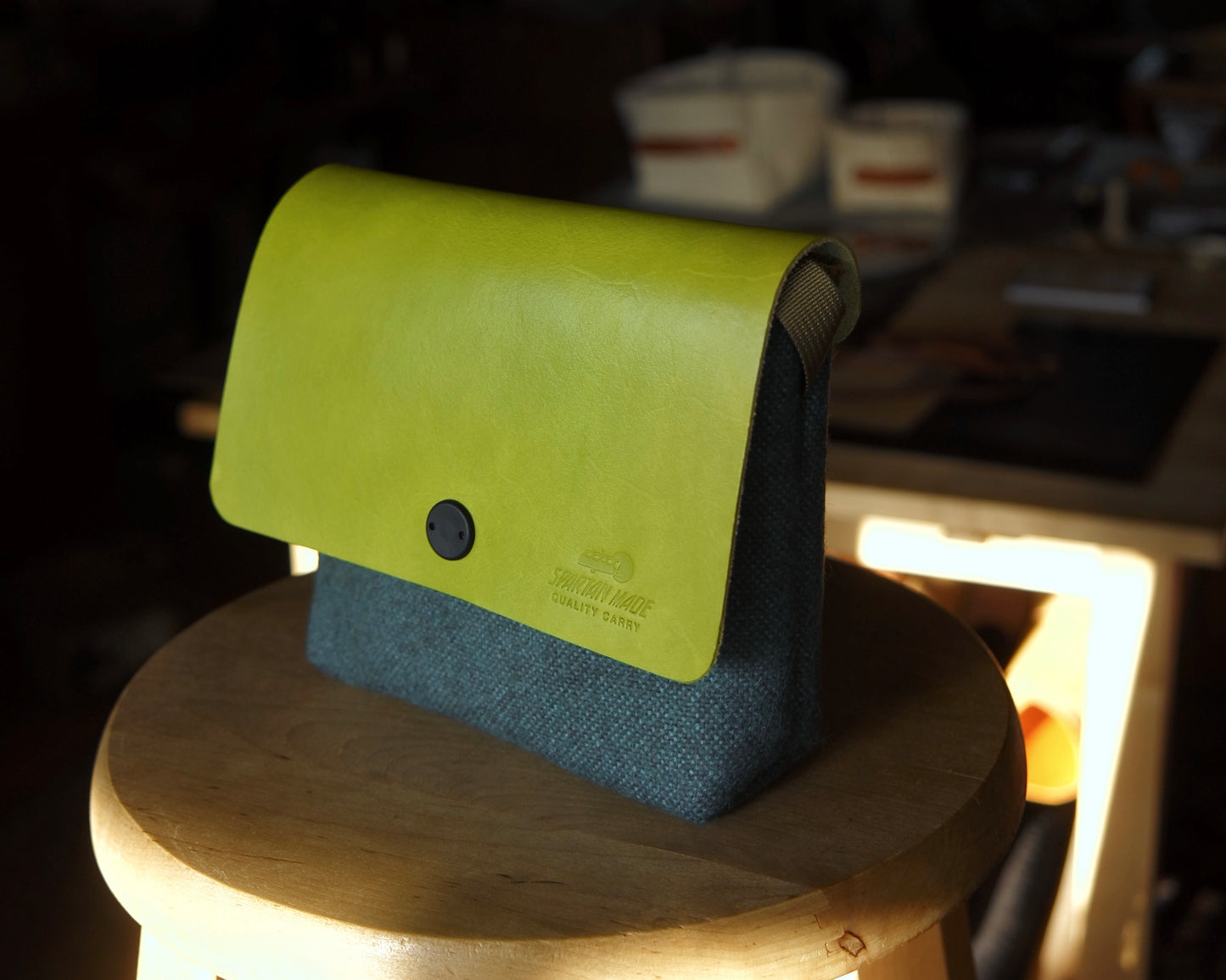Sacoche in Lime/Wool