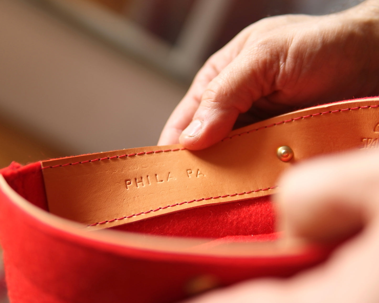 Substation Tote - Red Felt Crossbody