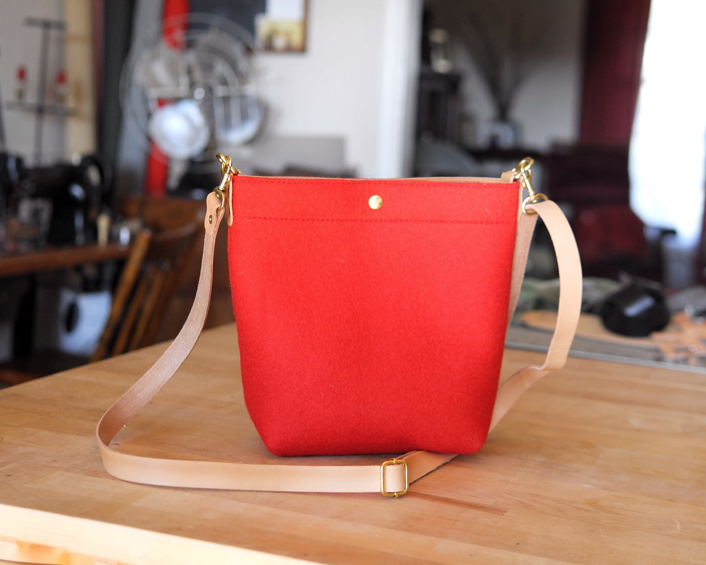Substation Tote - Red Felt Crossbody