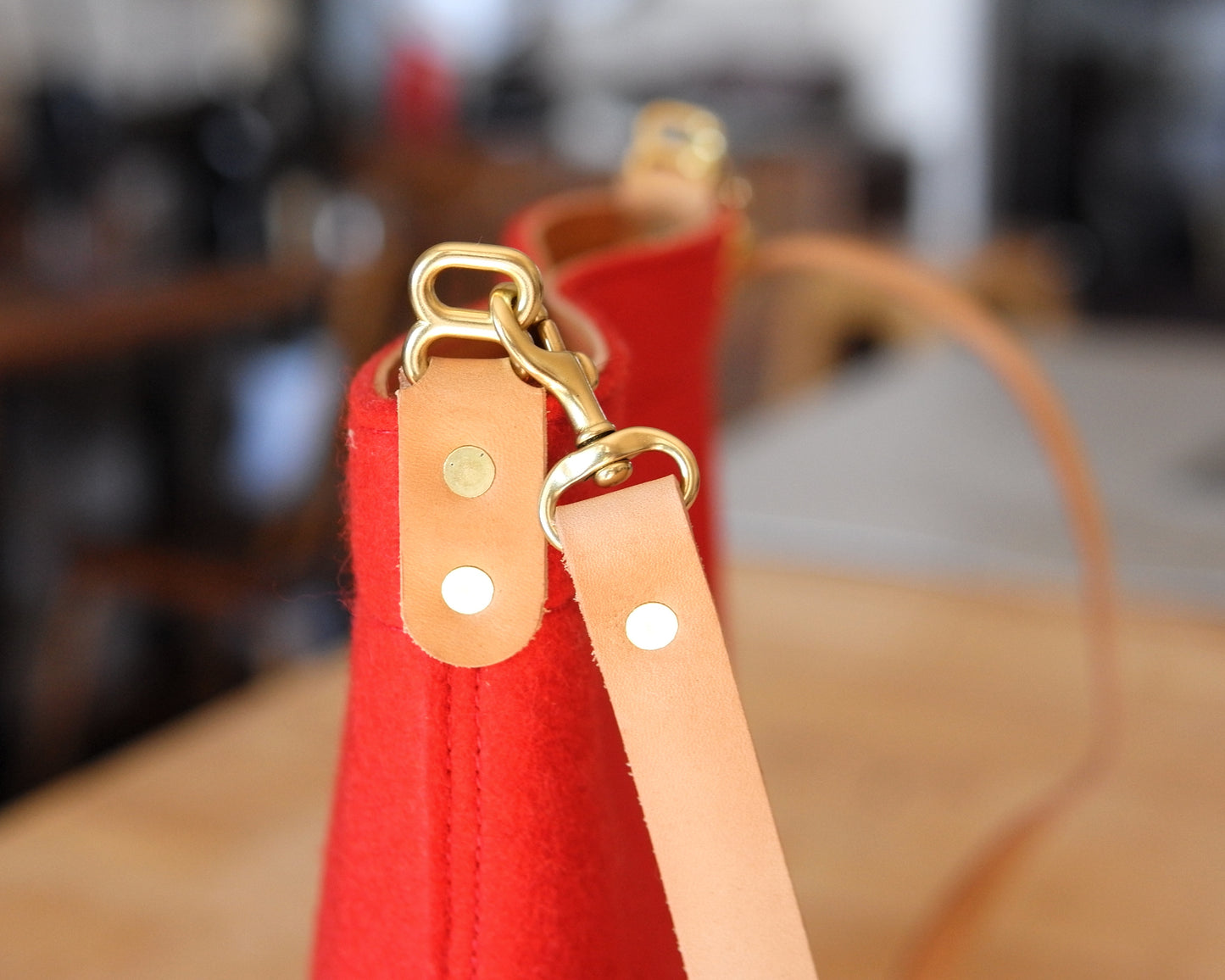 Substation Tote - Red Felt Crossbody