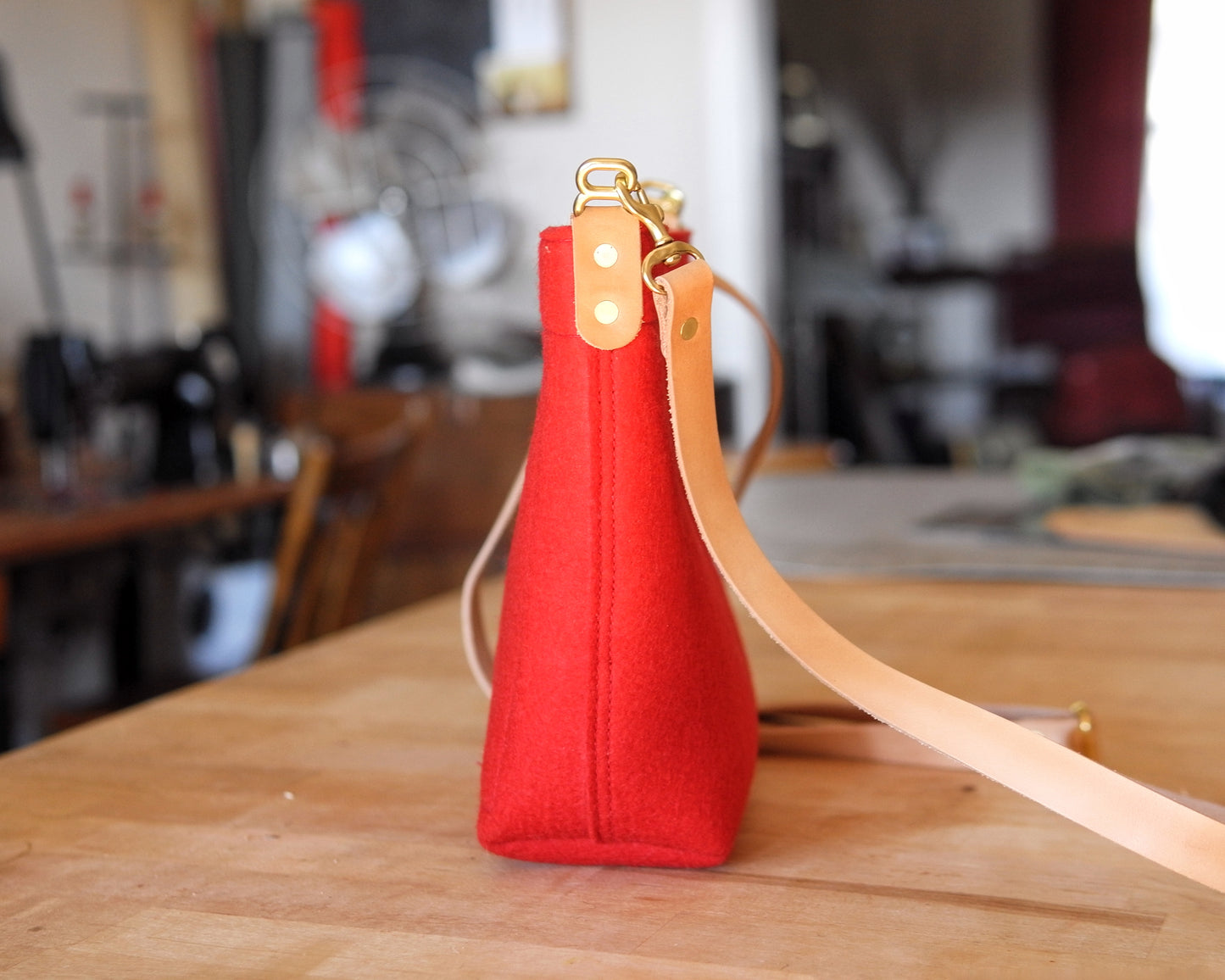 Substation Tote - Red Felt Crossbody