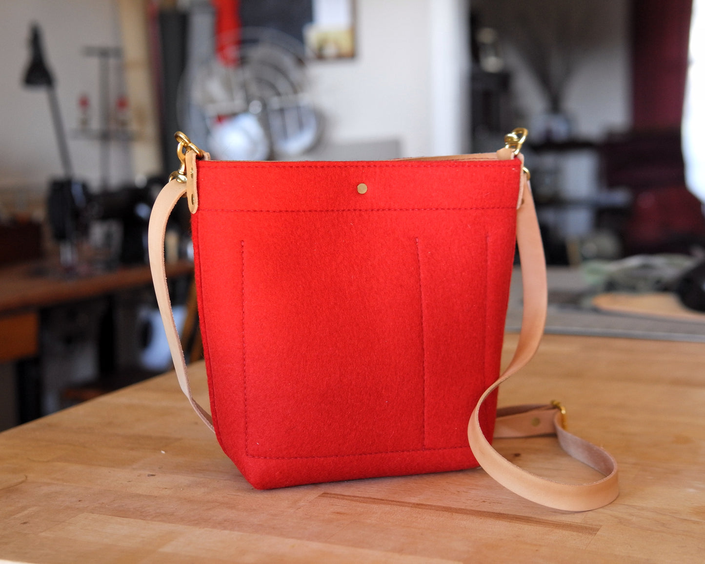 Substation Tote - Red Felt Crossbody
