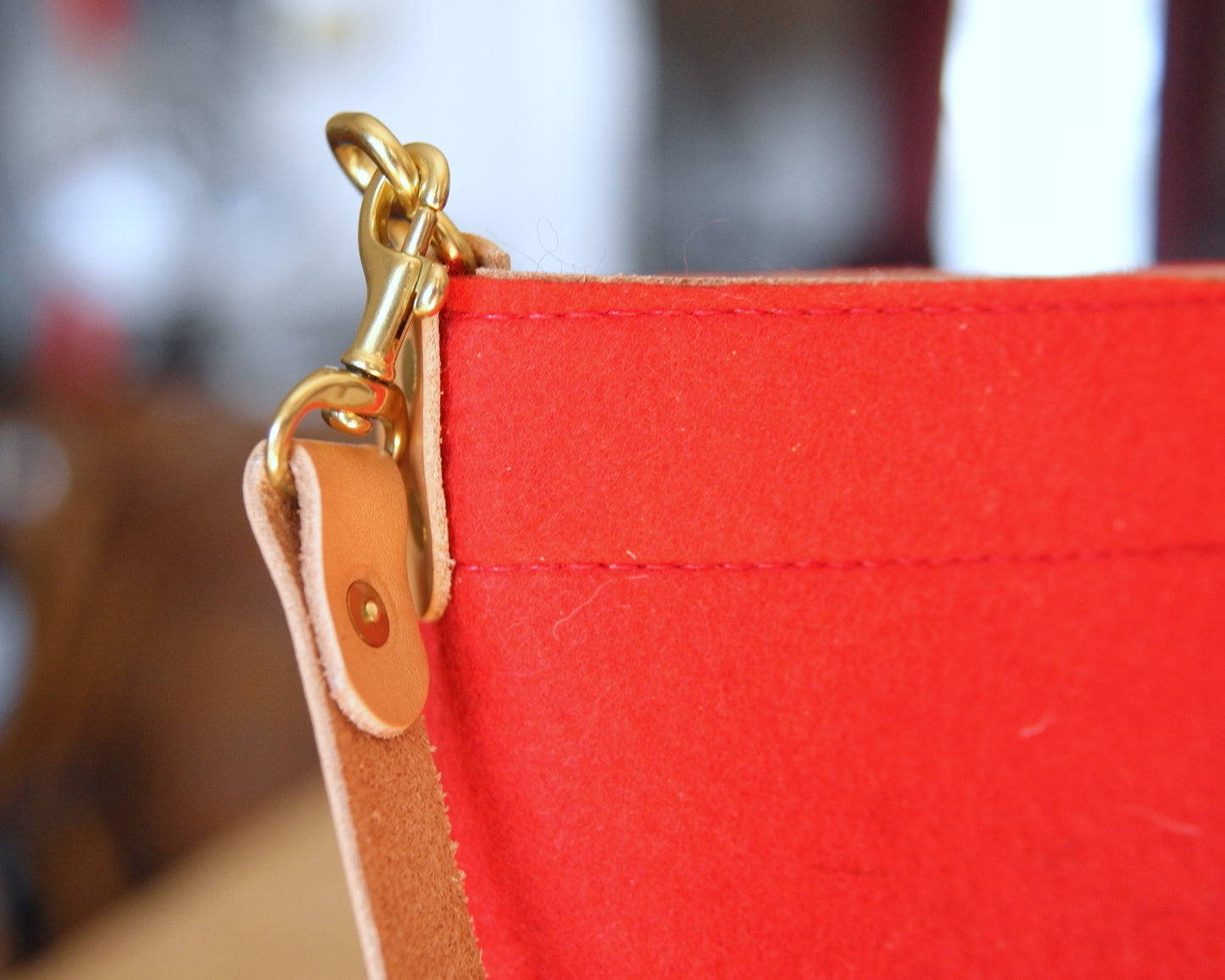 Substation Tote - Red Felt Crossbody