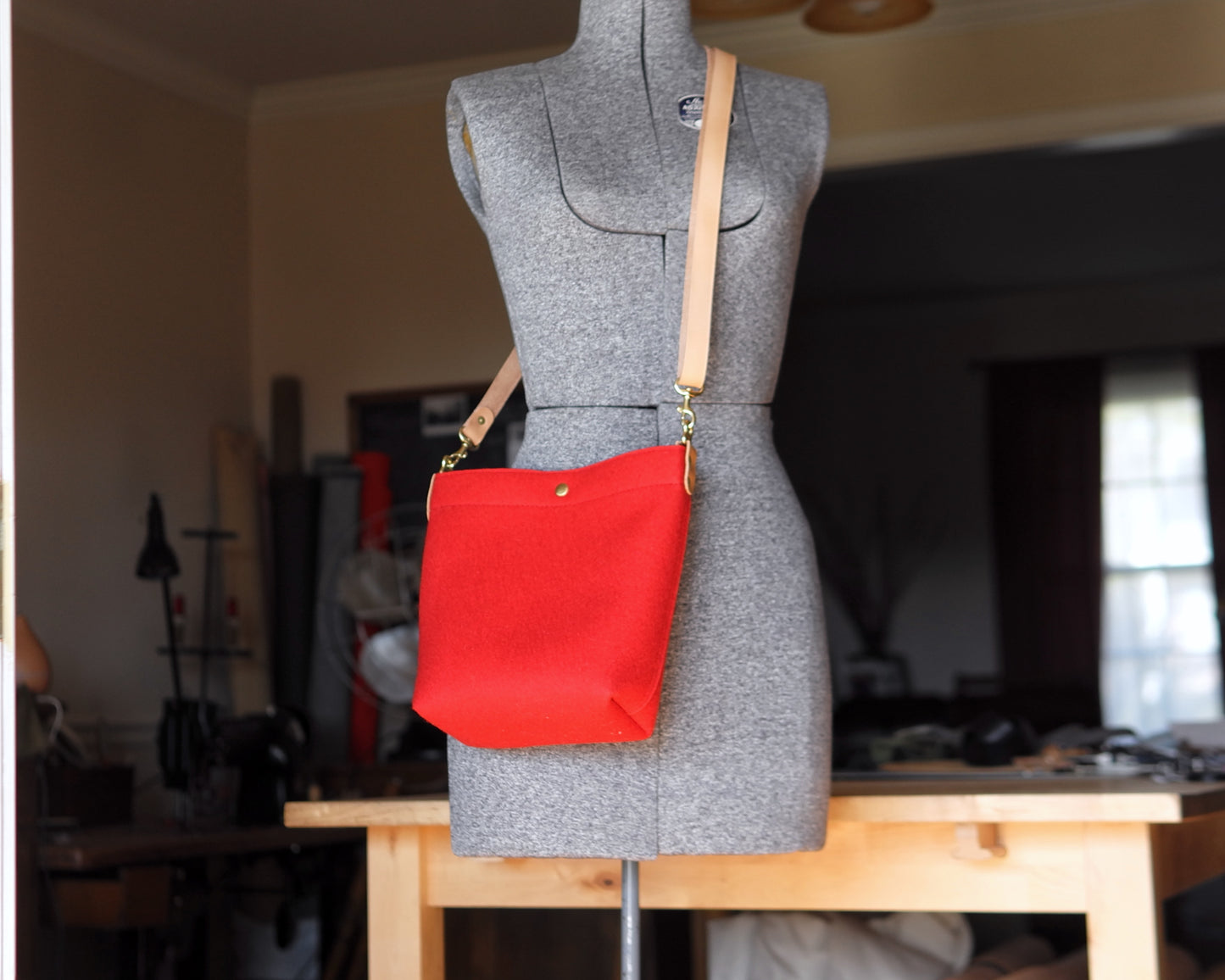 Substation Tote - Red Felt Crossbody