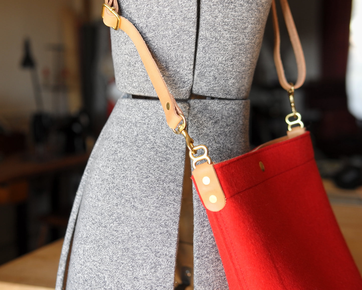 Substation Tote - Red Felt Crossbody