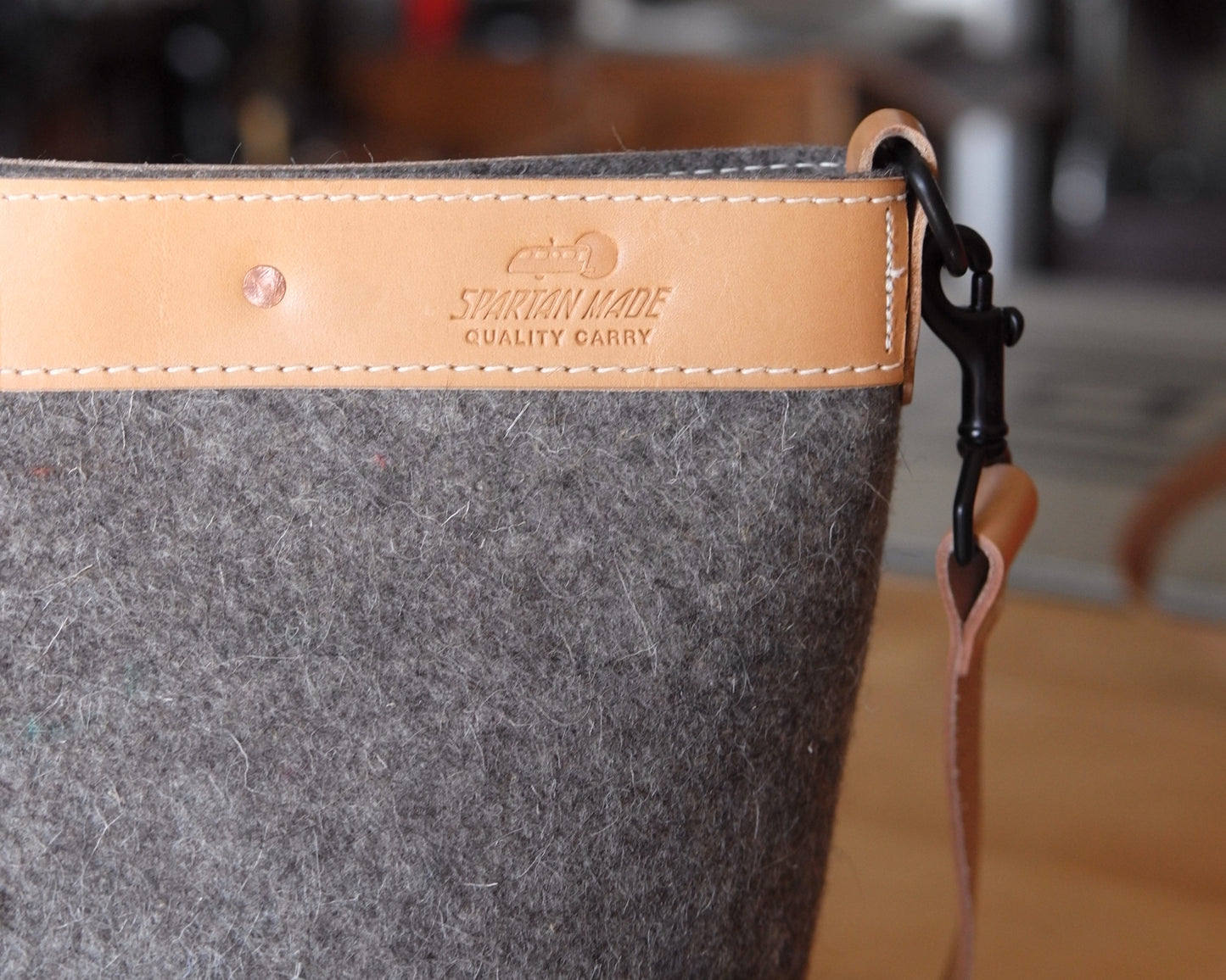 Station Tote - Brown Felt Crossbody