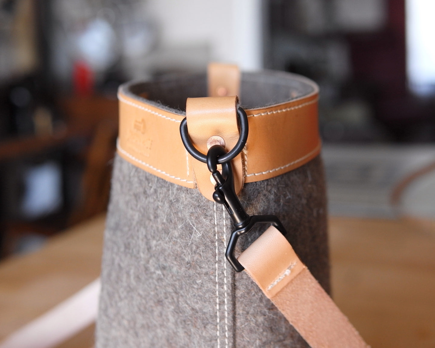 Station Tote - Brown Felt Crossbody