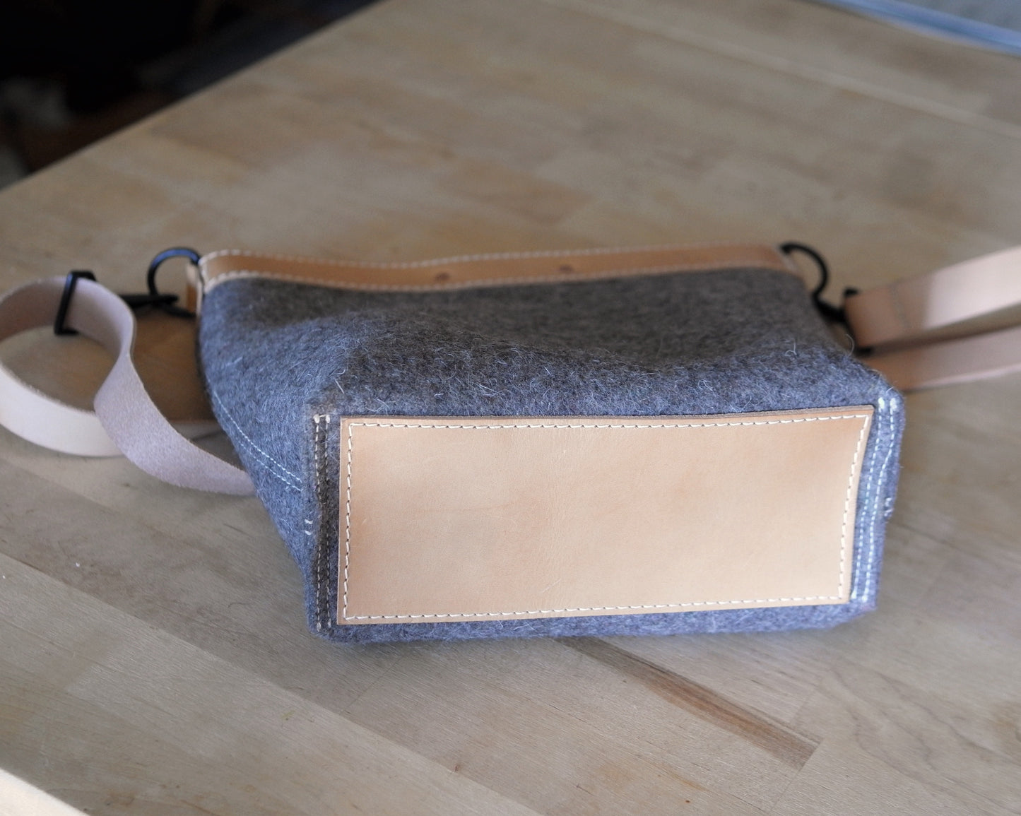 Station Tote - Brown Felt Crossbody
