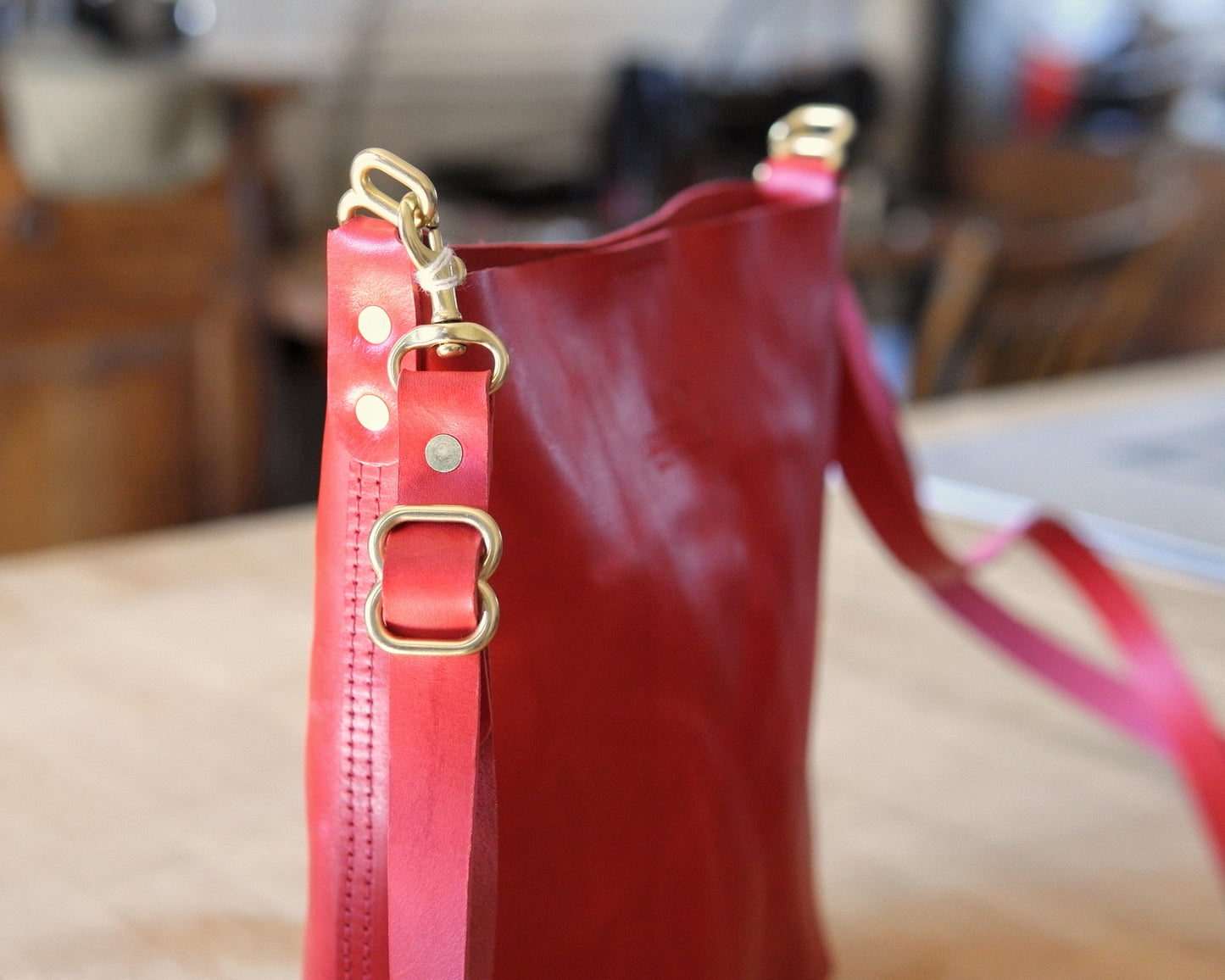 Substation Tote - Red Leather Crossbody