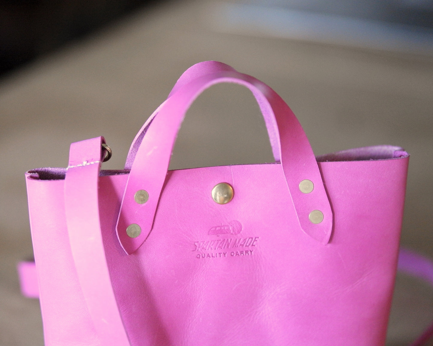 Mini Tote in Pink with Strap