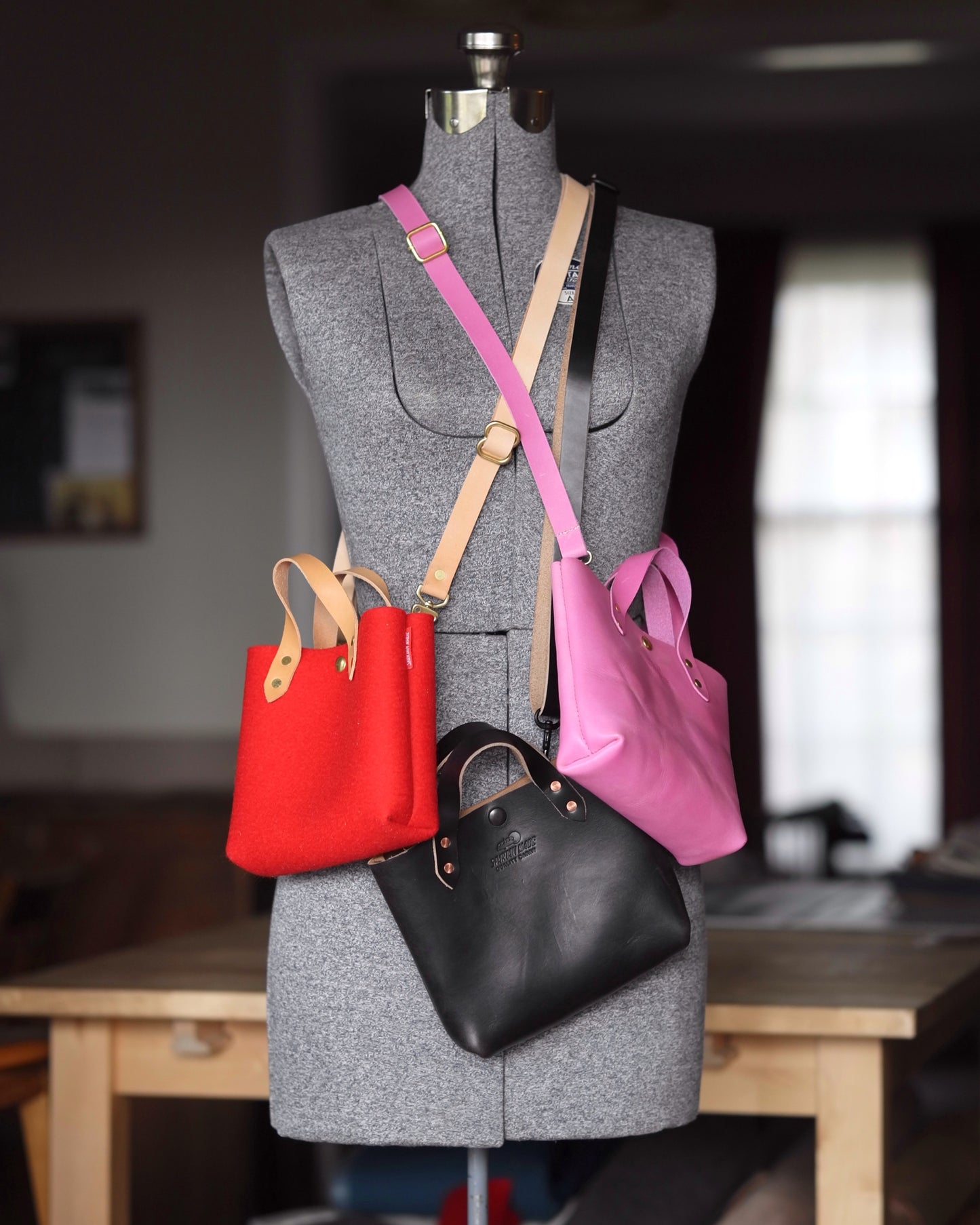 Mini Tote in Pink with Strap