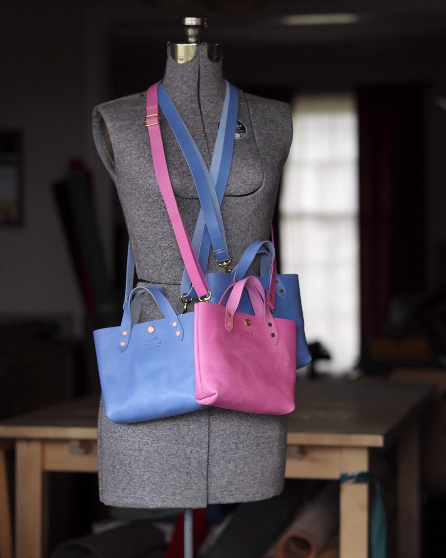 Mini Tote in Pink with Strap