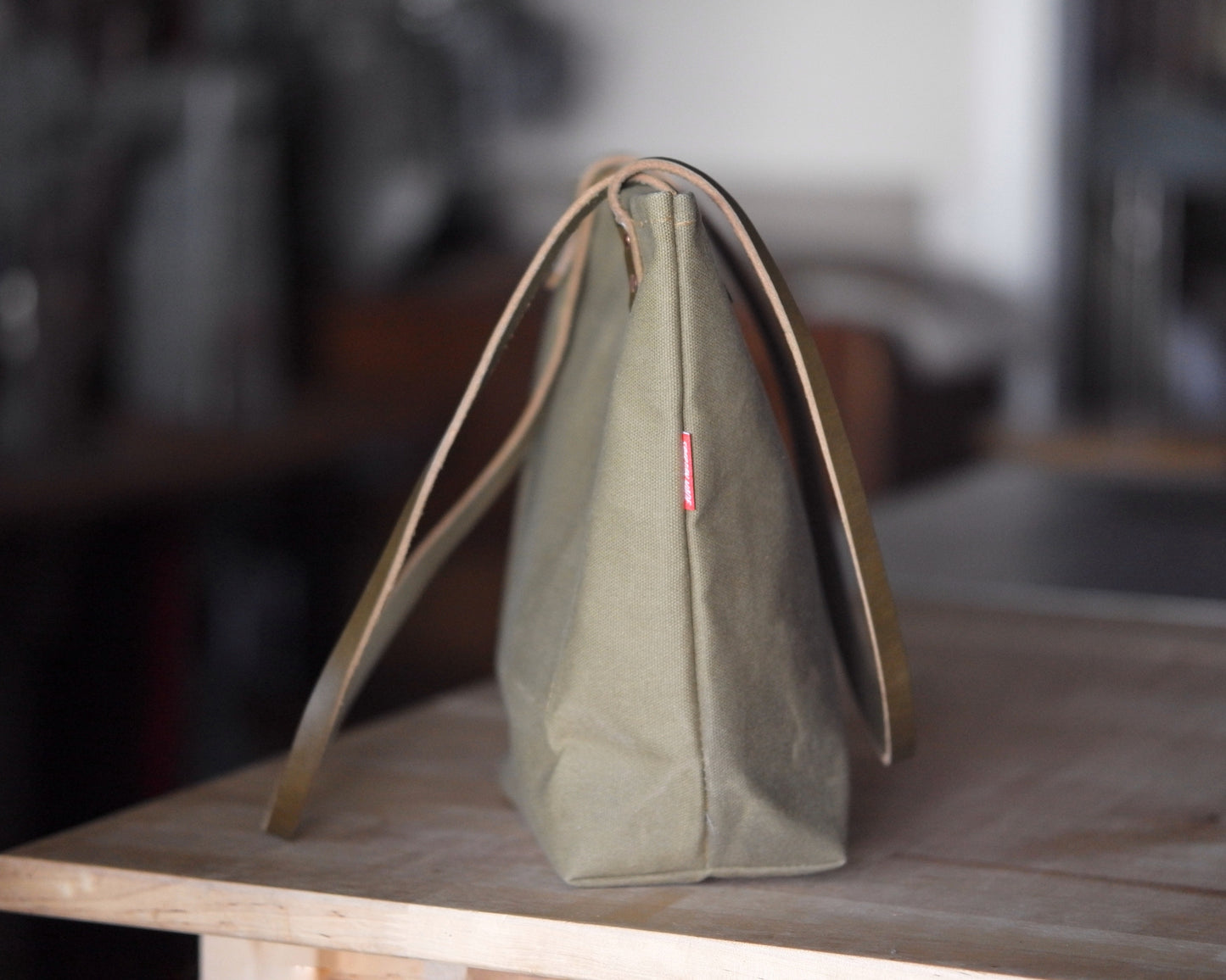 Station Tote - Olive Shoulder