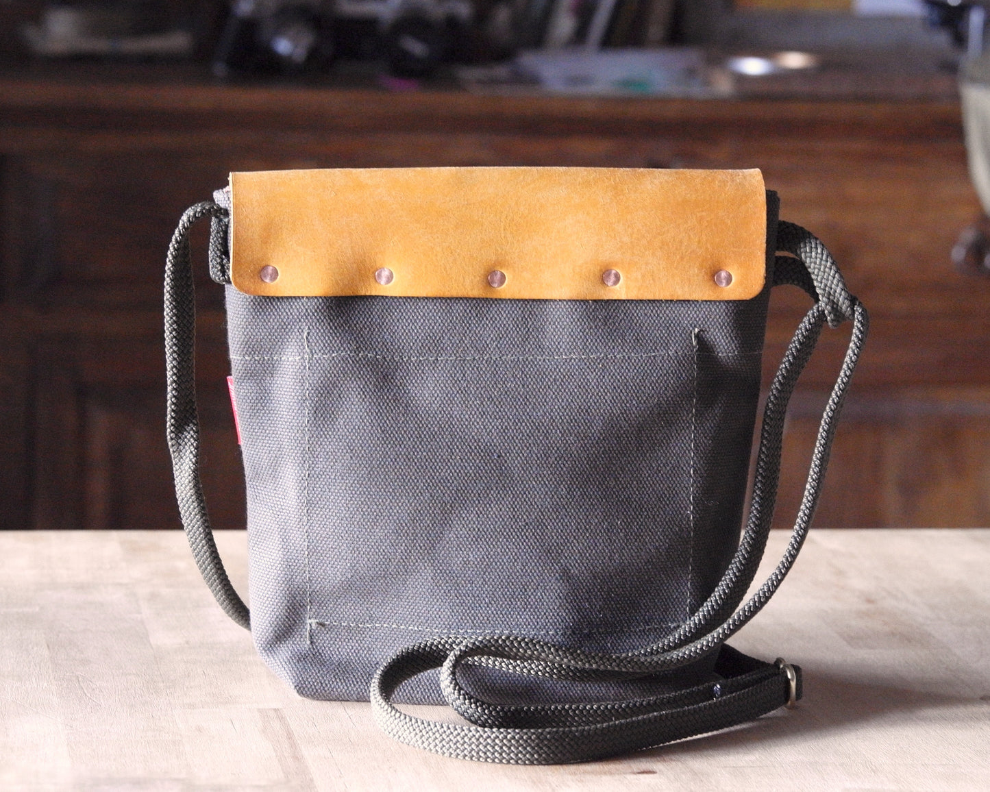 Post Satchel in Goldenrod