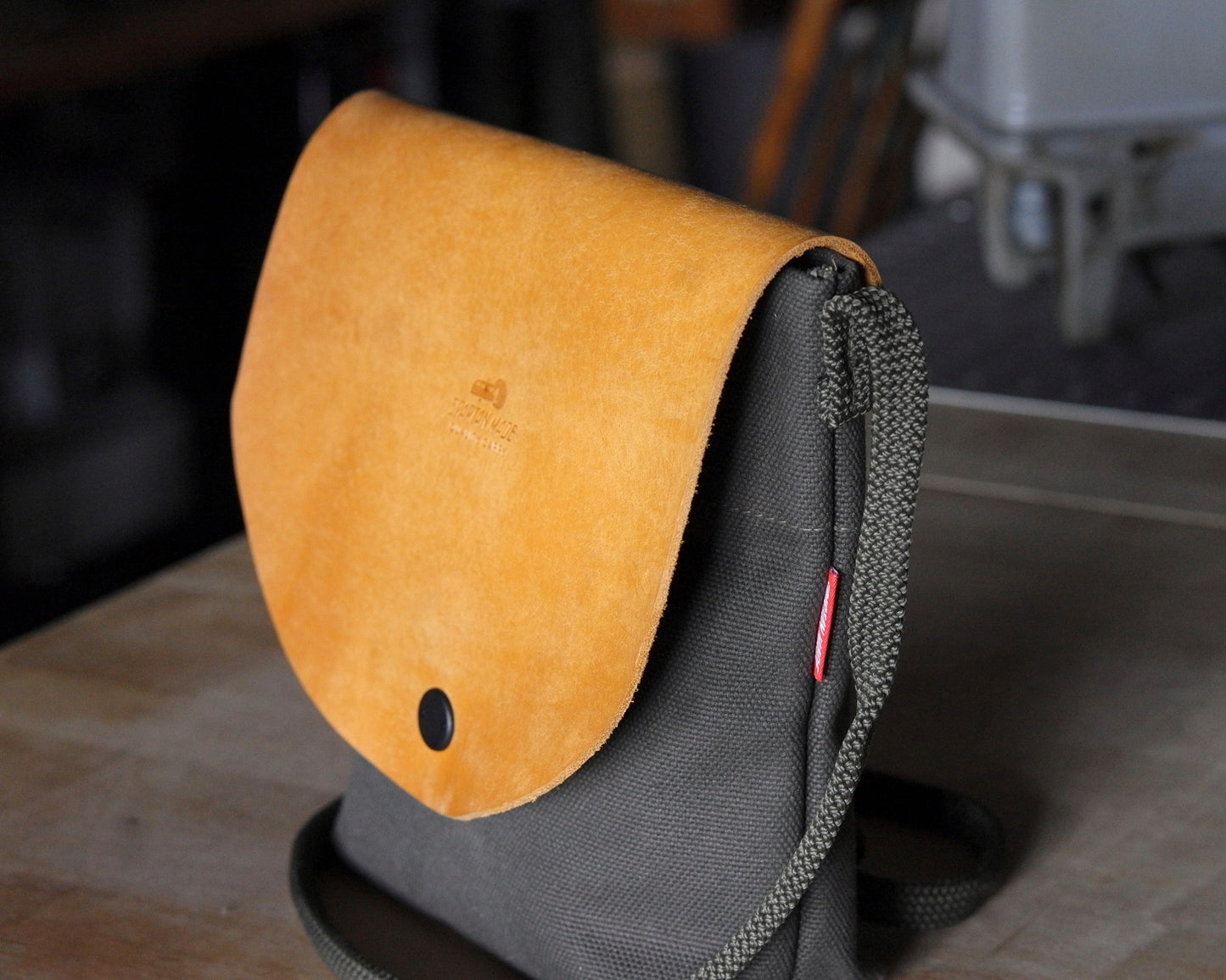 Post Satchel in Goldenrod