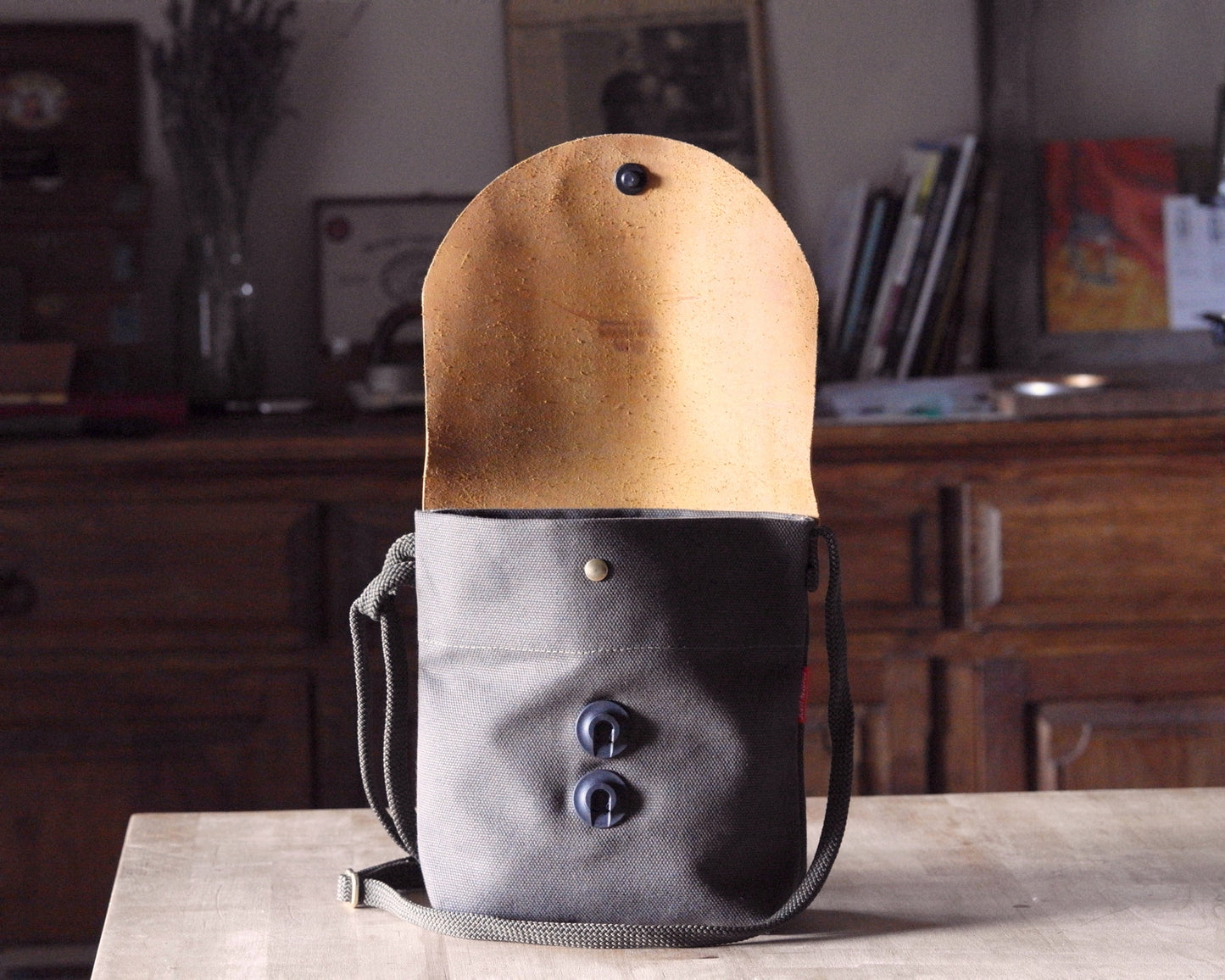 Post Satchel in Goldenrod