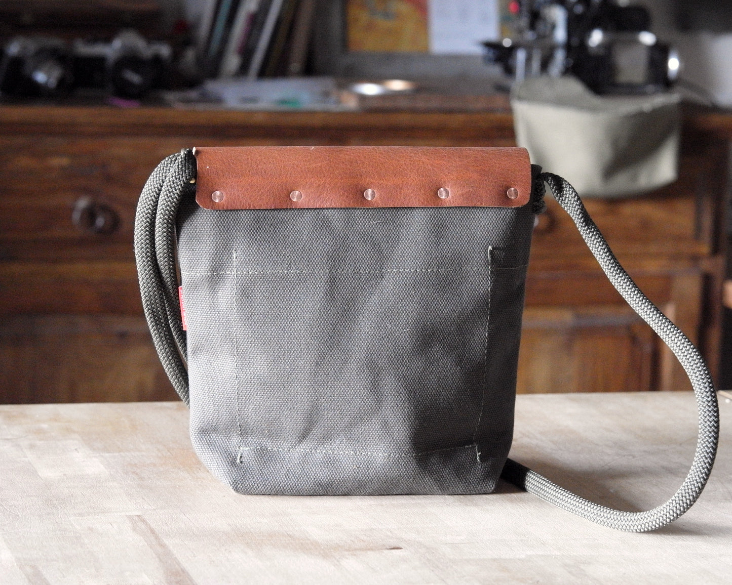 Post Satchel in Brown