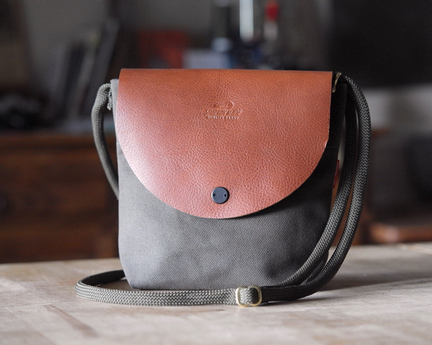 Post Satchel in Brown