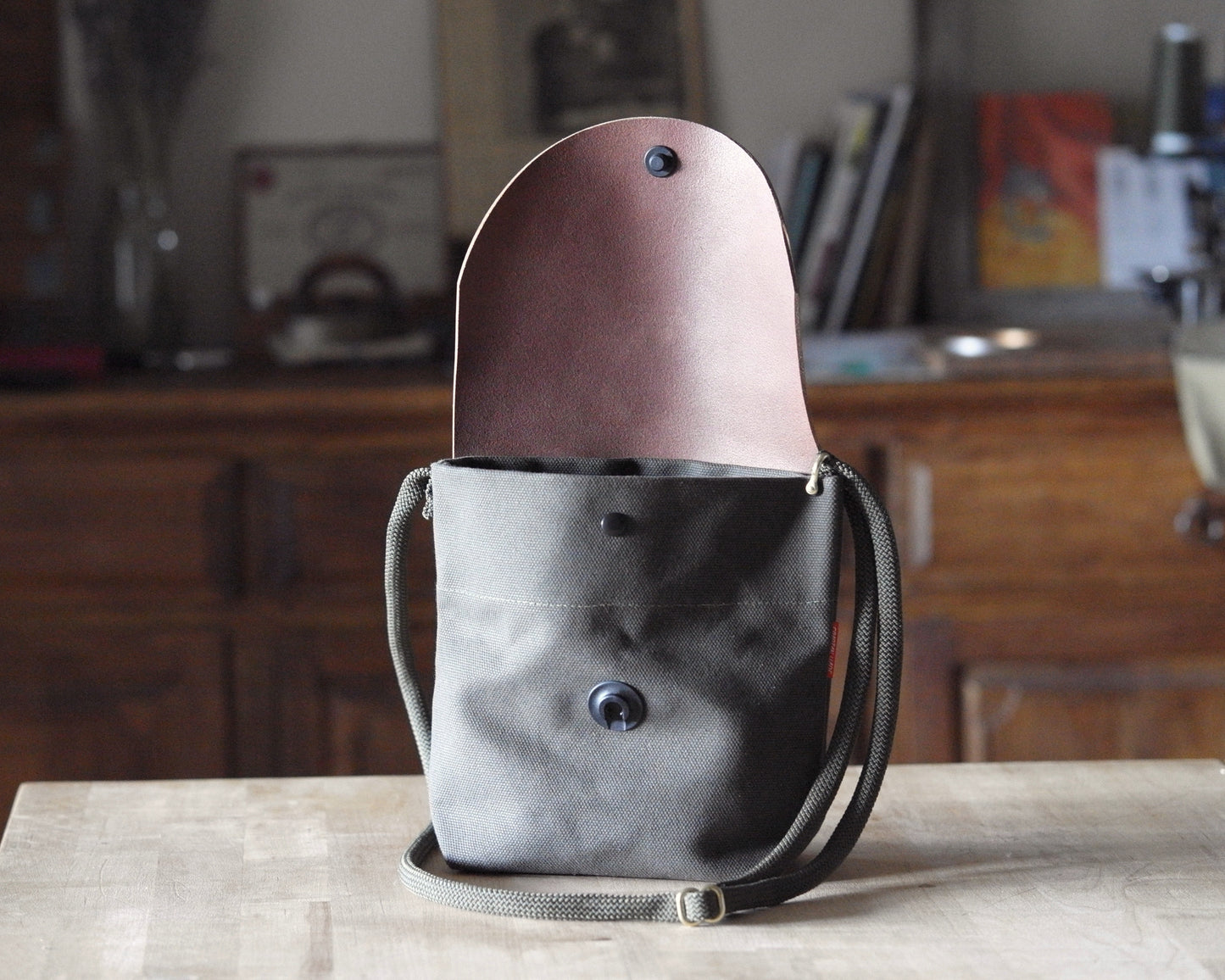 Post Satchel in Brown