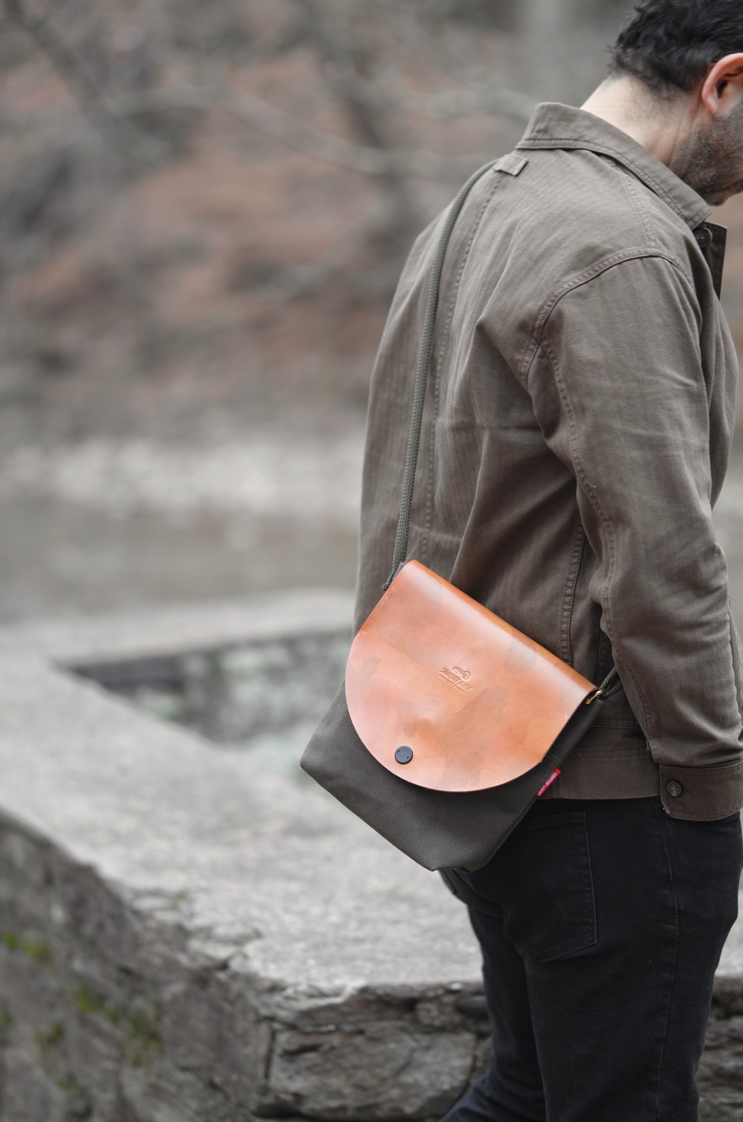 Post Satchel in Brown