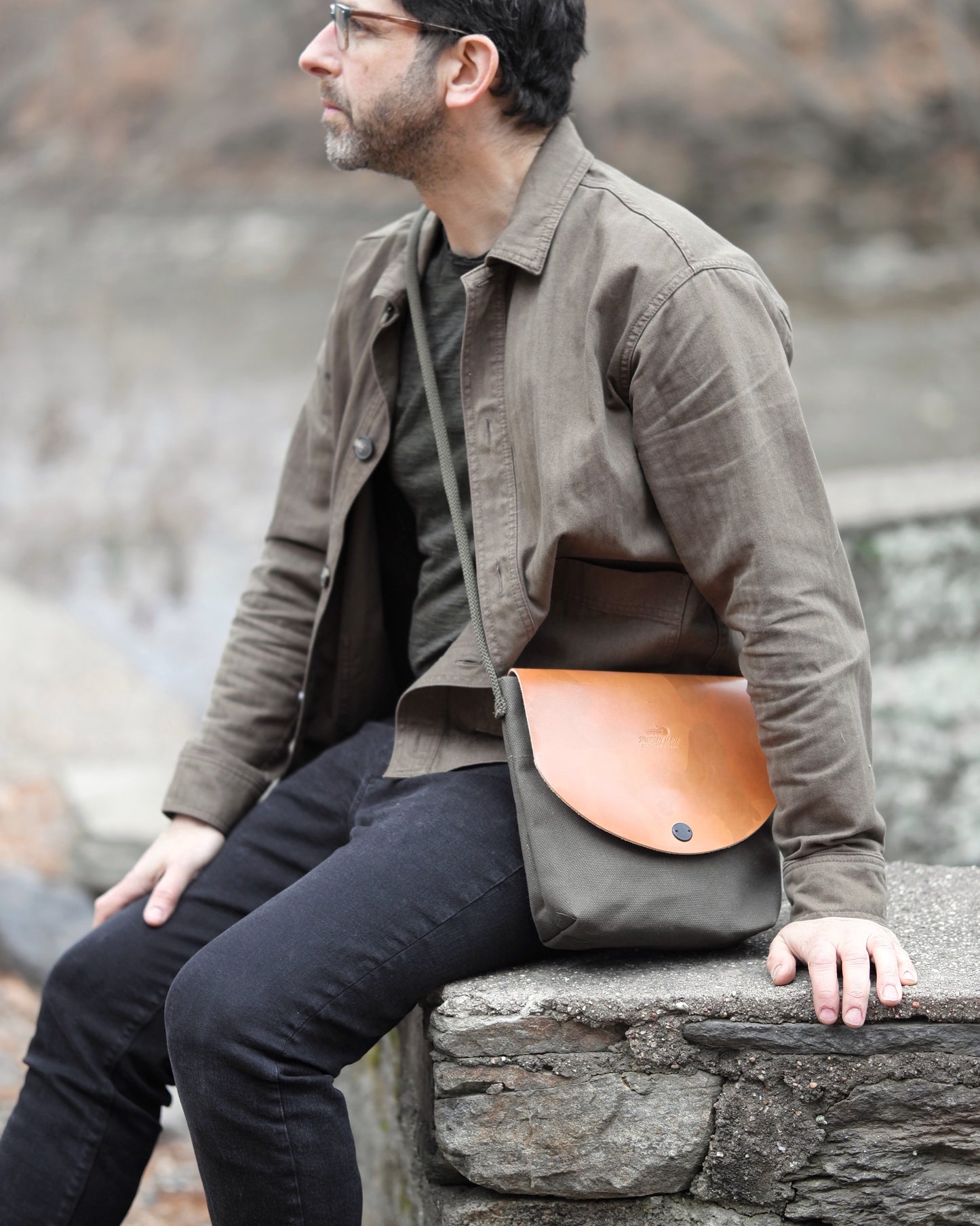Post Satchel in Brown