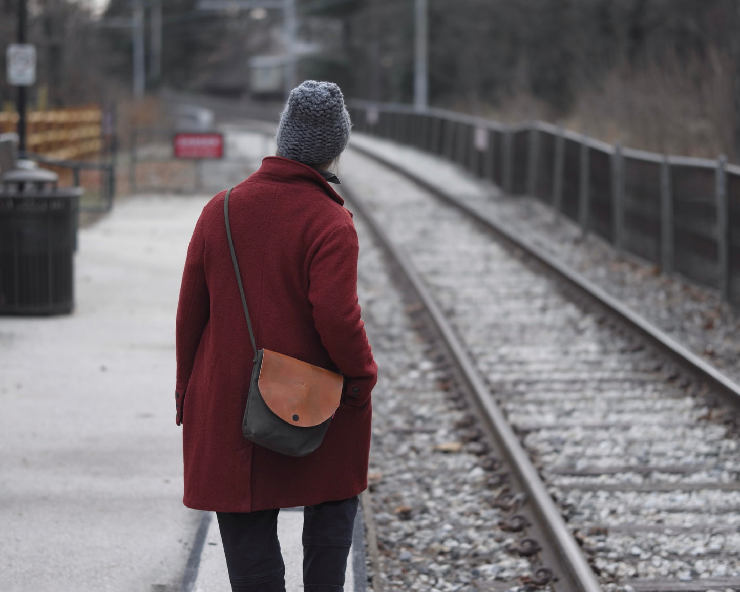 Post Satchel in Brown
