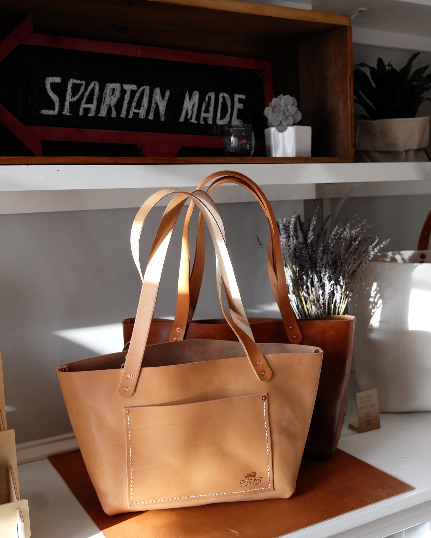 Leather Tote in Natural Vachetta
