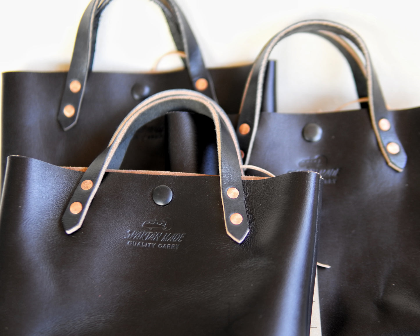 Mini Tote in Black Leather