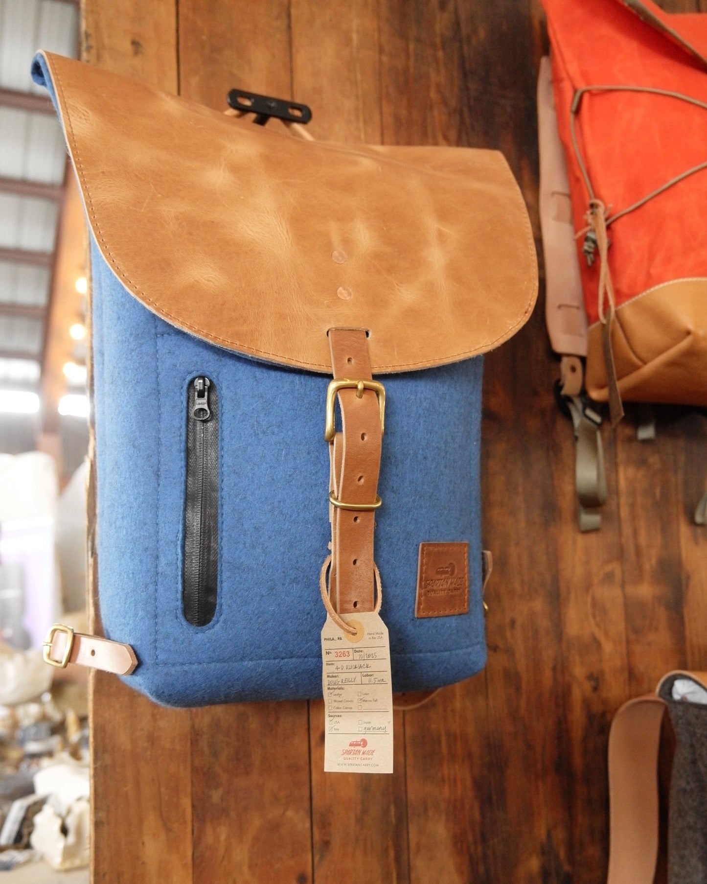 4-D Rucksack in Cobalt Felt