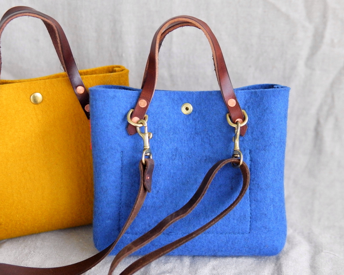 Mini Tote in Ochre Felt
