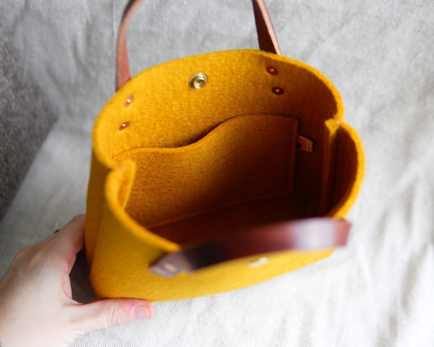 Mini Tote in Ochre Felt