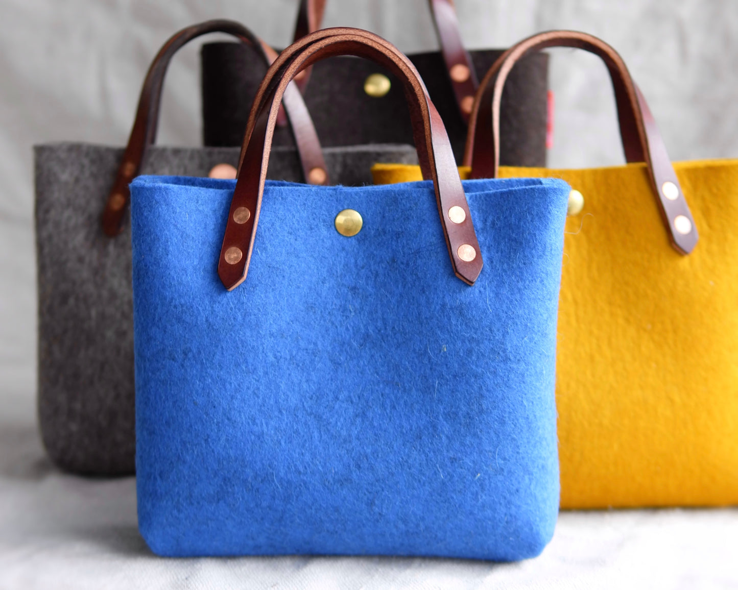 Mini Tote in Cobalt Felt