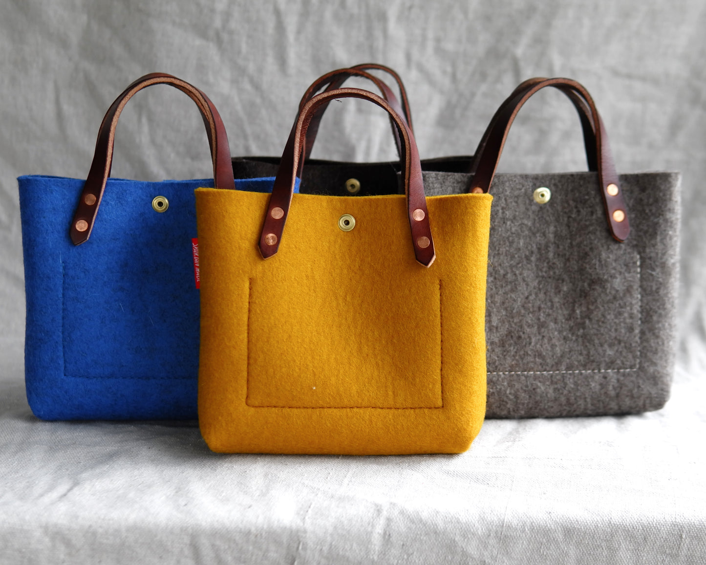 Mini Tote in Ochre Felt