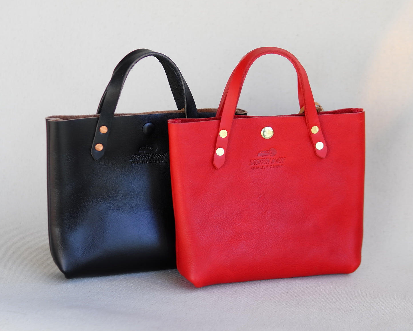 Mini Tote in Red Leather