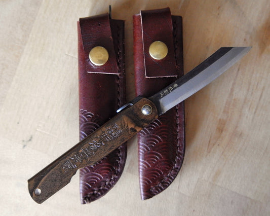 Large Japanese Folding Knife with Iron Handle