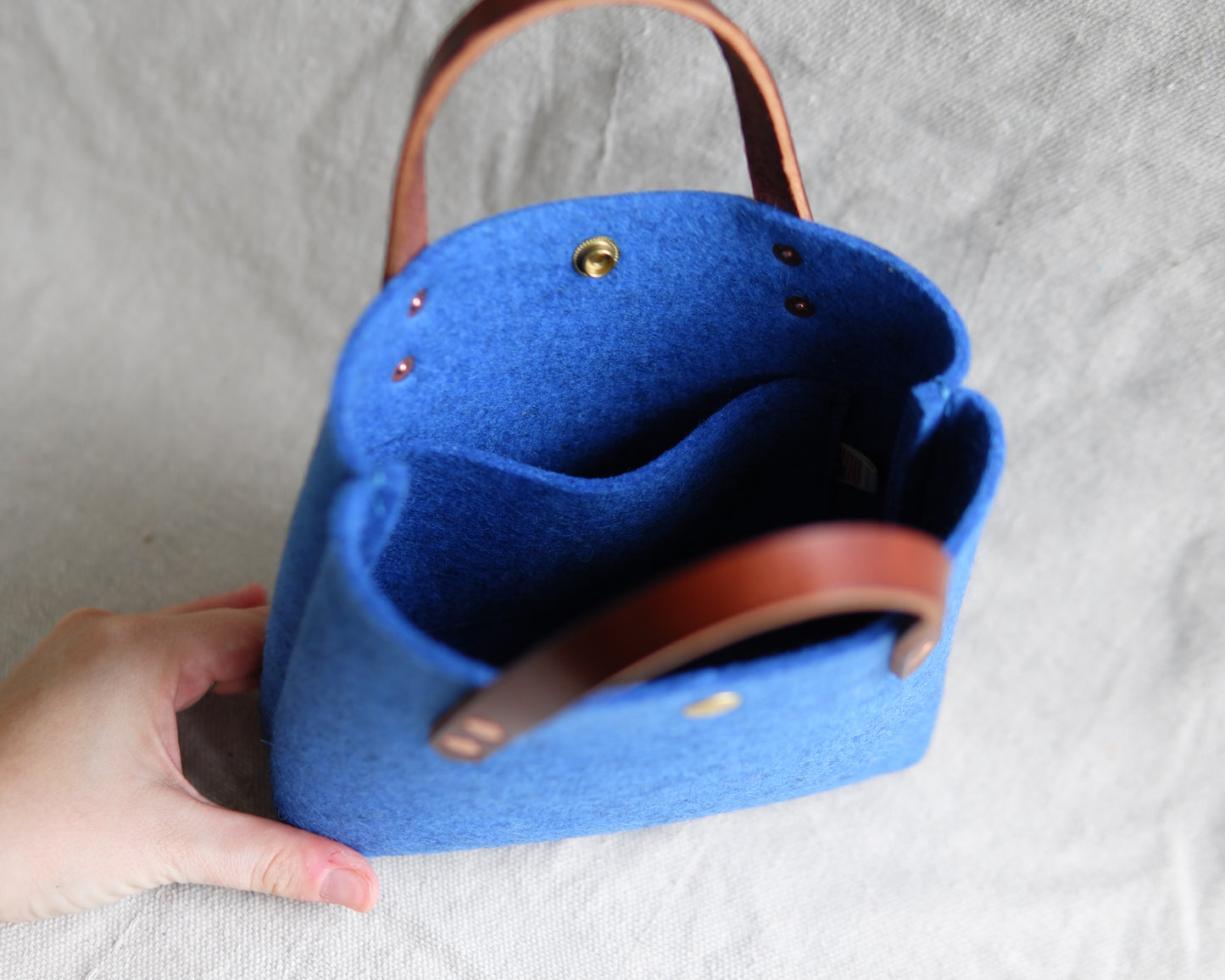 Mini Tote in Cobalt Felt