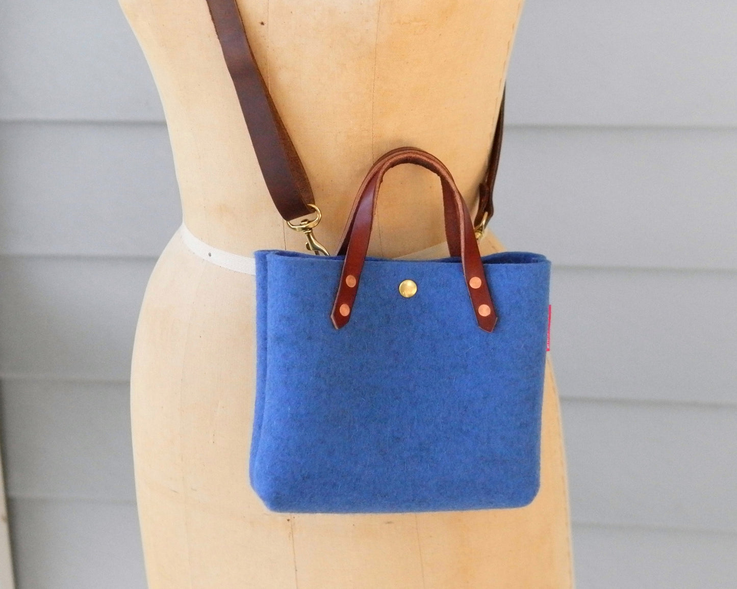 Mini Tote in Cobalt Felt