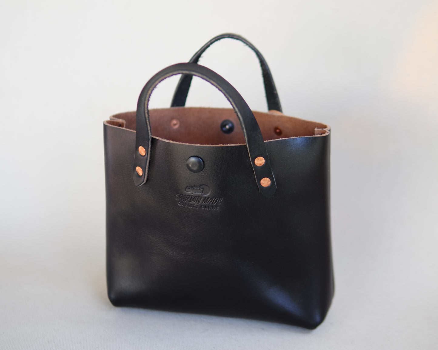 Mini Tote in Black Leather