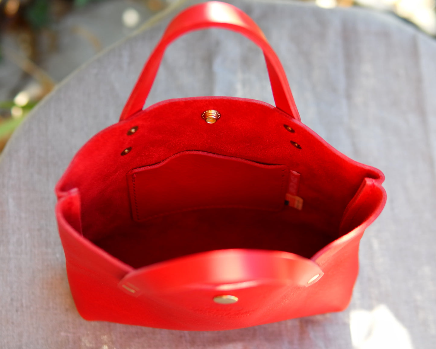 Mini Tote in Red Leather