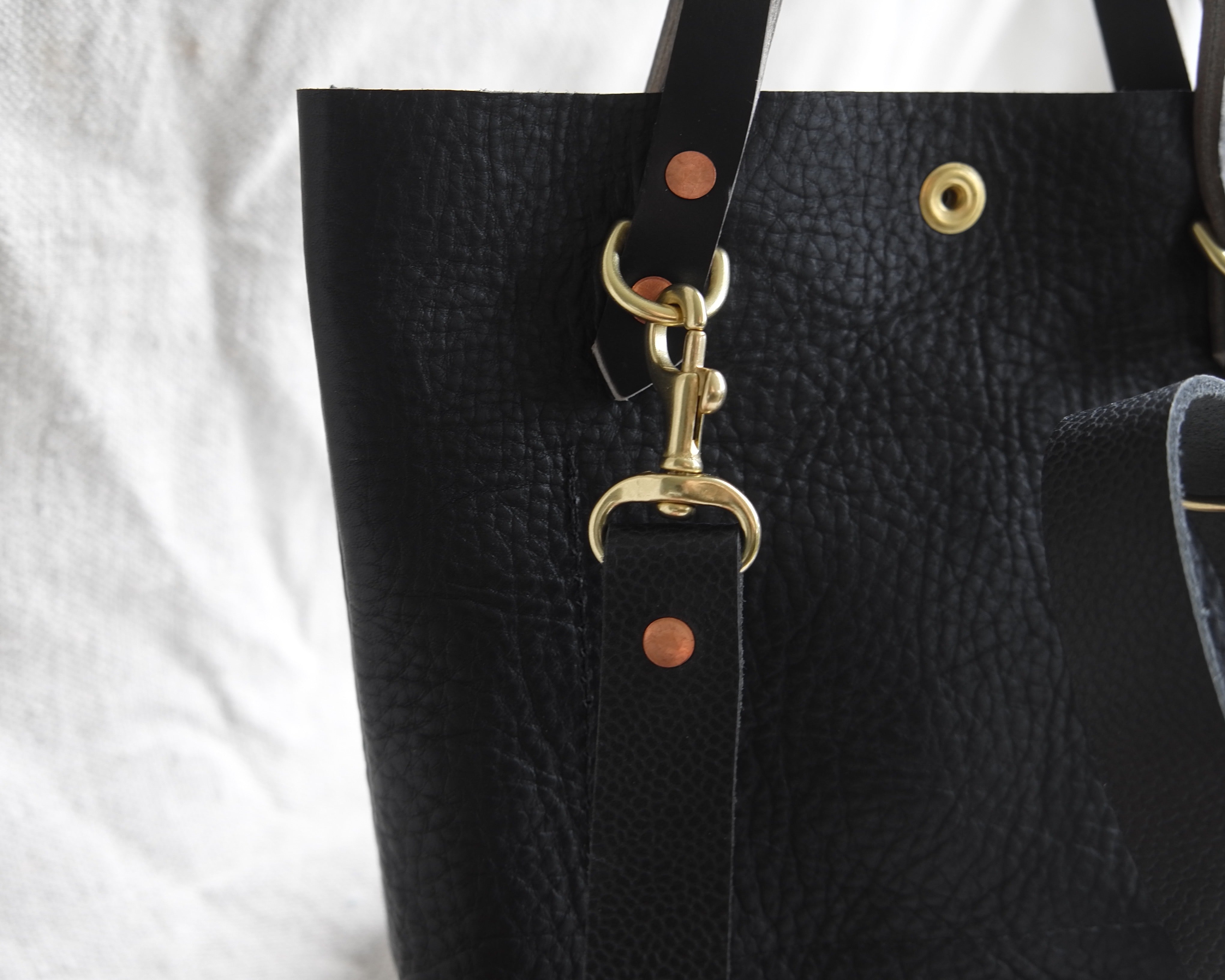Mini Tote in Black Leather – Spartan Carry